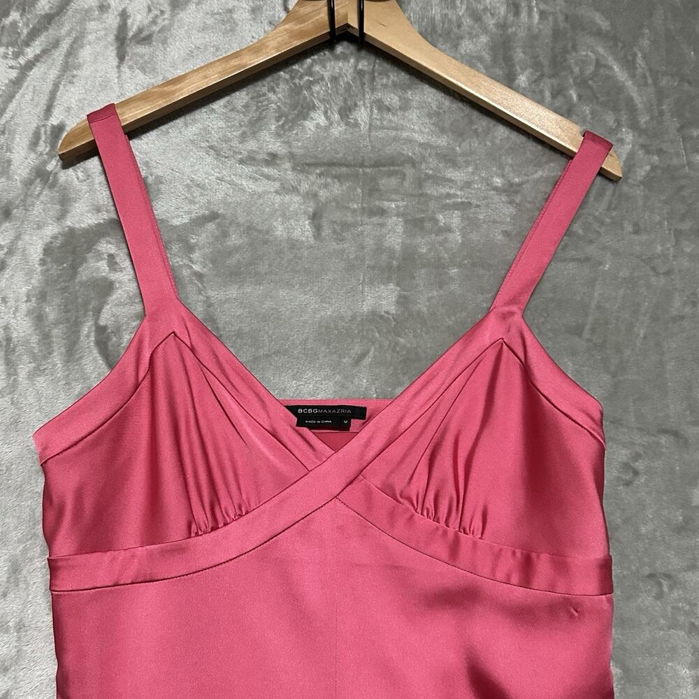 Y2K BCBG Maxazria Babydoll Mini Dress Womens Size 12 Pink Coquette Romantic - Picture 2 of 9